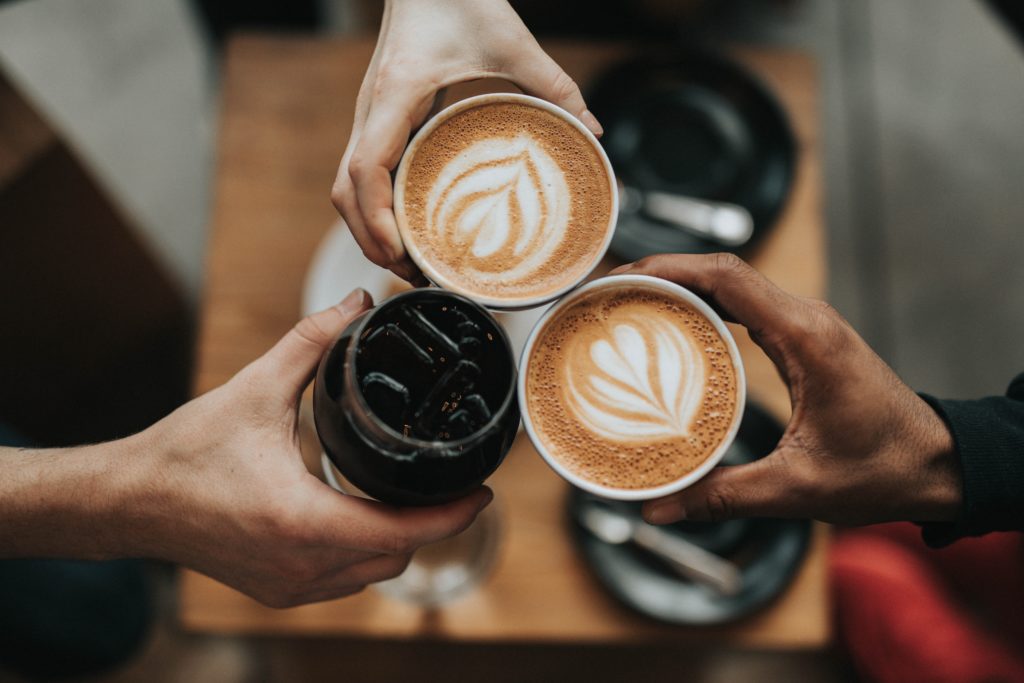 people drinking coffee.