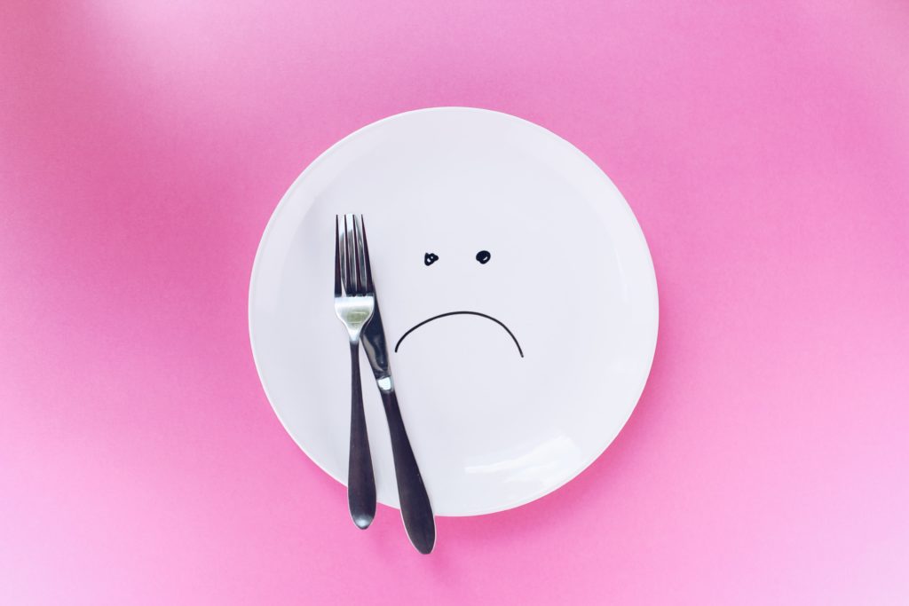 image of a plate with a frown on it, 