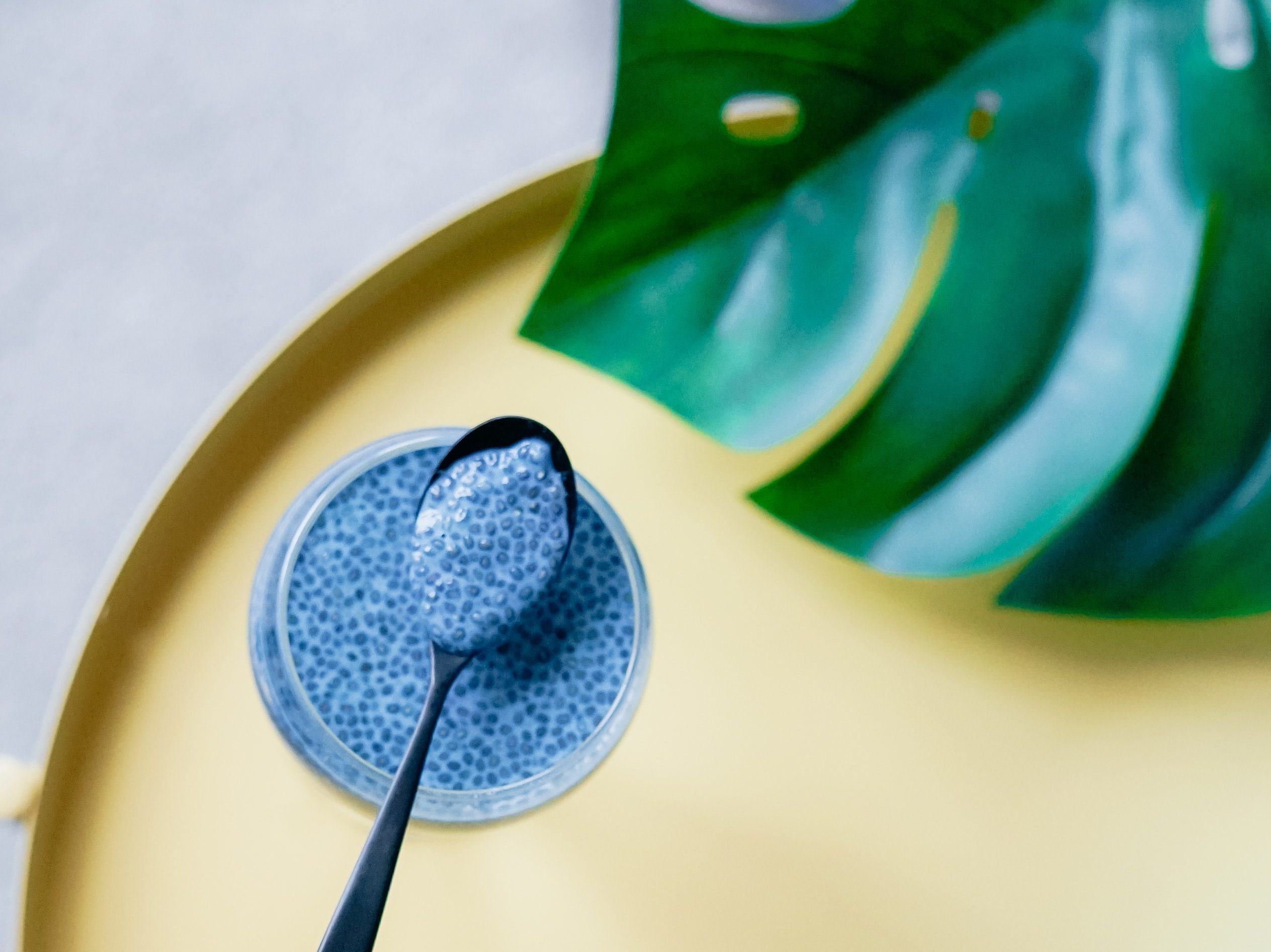 Chia seeds soaked in water for internal shower drink