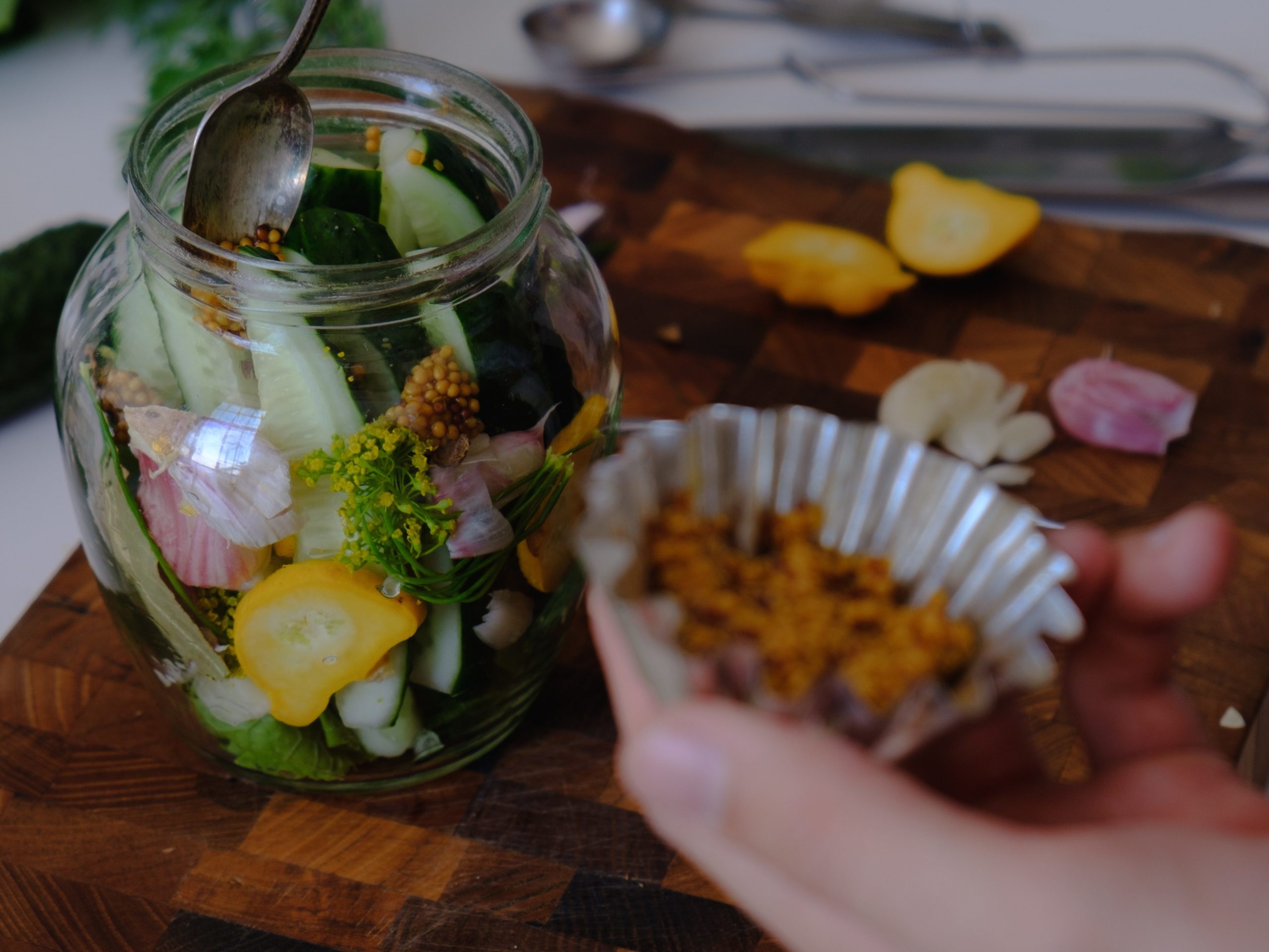 fermented vegetables in a jar