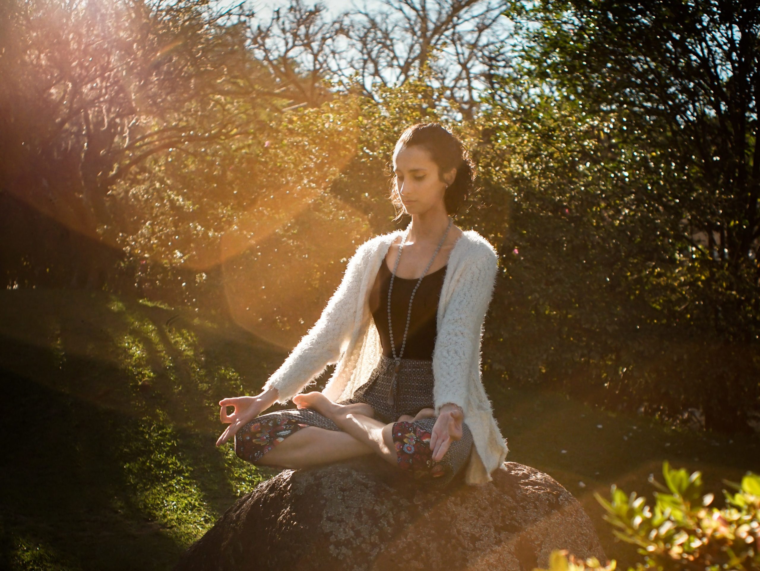 person meditating right.