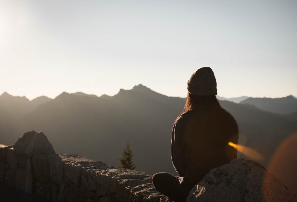 person doing a mantra meditation